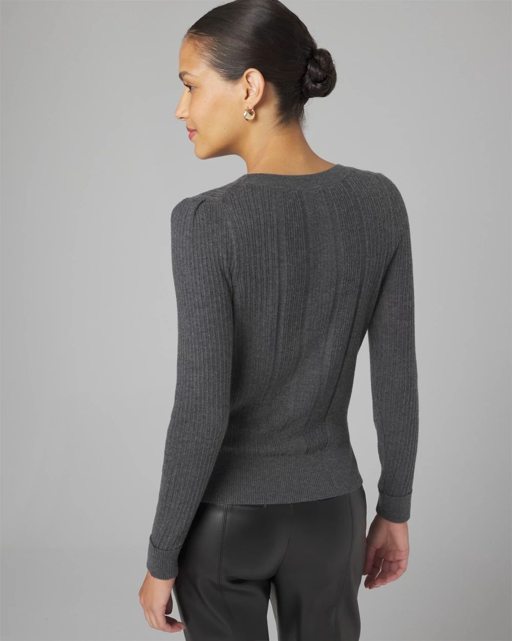 売れ筋商品|||ランズエンド ニット&セーター アウター レディース Women's Cashmere Crewneck Sweater Black Lands' End Womens Cashmere Sweater Gray/Black Donegal Petite